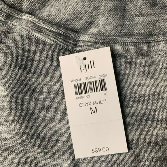 J. Jill women's size medium long sleeve crew neck gray marble knit sweater - Picture 2 of 6